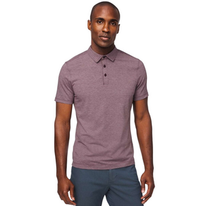 Lululemon Men's Evolution Heathered Plum  Polo Short Sleeve Shirt Size Large